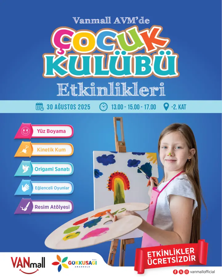 30 Ağustos' a Özel Çocuk Kulübü Etkinlikleri Vanmall AVM' de